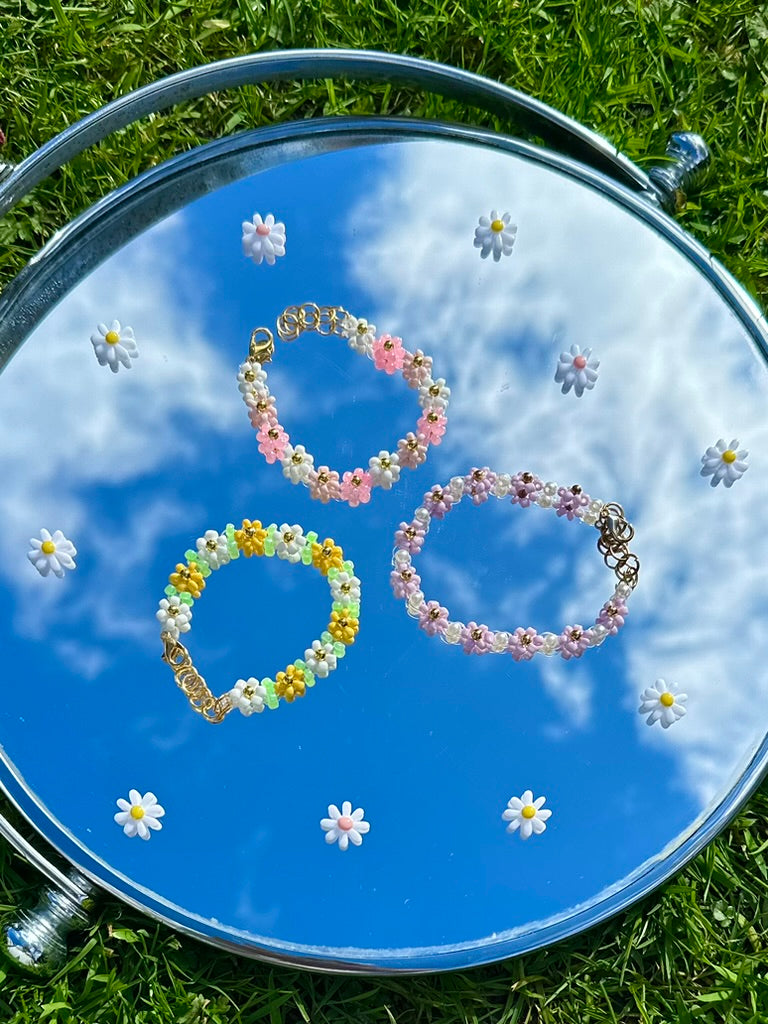 Handmade Flower Style Bracelet - Gold or Silver Hardware