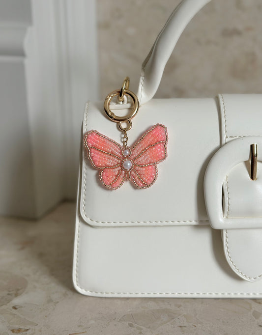 Peach Butterly Bag Charm