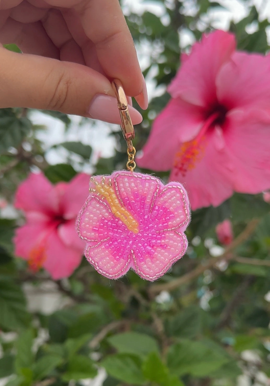 Hibiscus Bag Charm