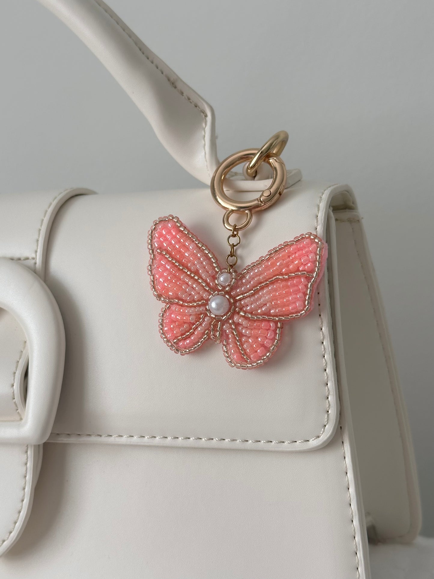 Peach Butterly Bag Charm