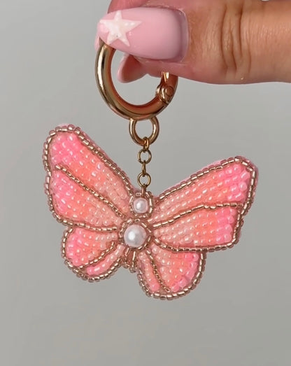 Peach Butterly Bag Charm